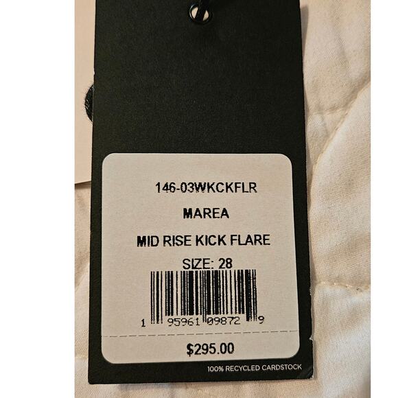 NWT RE/DONE Mid-Rise Kick Flare Solid Women's Jeans in Marea Size 28 - Picture 5 of 13